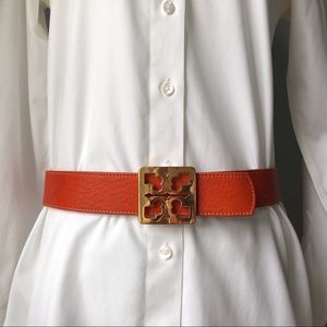 Tory Burch Reversible Belt with Gold Logo
